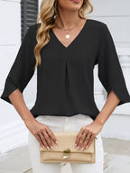 V-neck 3/4 Sleeve Blouse (6)