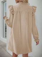 Ruffled Notched Flounce Sleeve Dress (8)