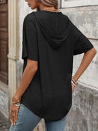 Casual Short Sleeve Hooded T-shirt (12)