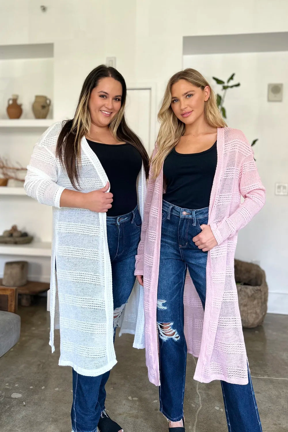 Full Size Open Front Longline Cardigan (21)