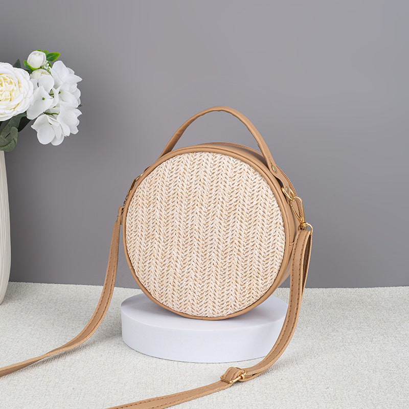 Cute Minimalist Straw Bag Woven Round photo 4