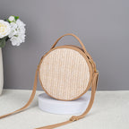 Cute Minimalist Straw Bag Woven Round photo 4