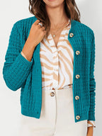 Textured Knit Button-front Cardigan (2)