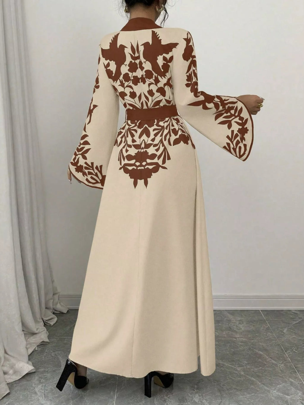 Printed Tie Waist Maxi Dress (21)