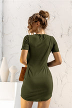 Round Neck Short Sleeve Mini Dress (2)