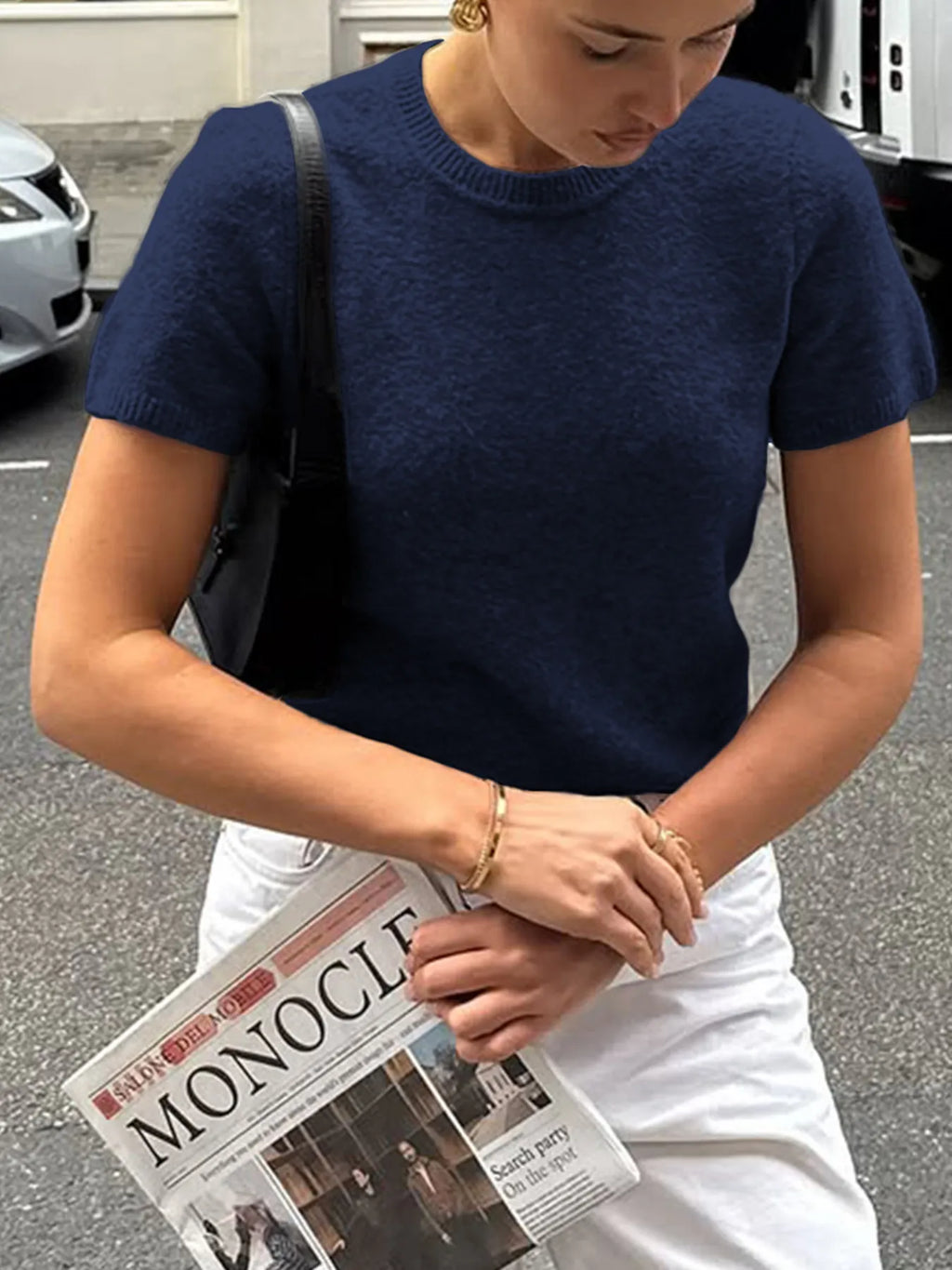Round Neck Short Sleeve Sweater (2)