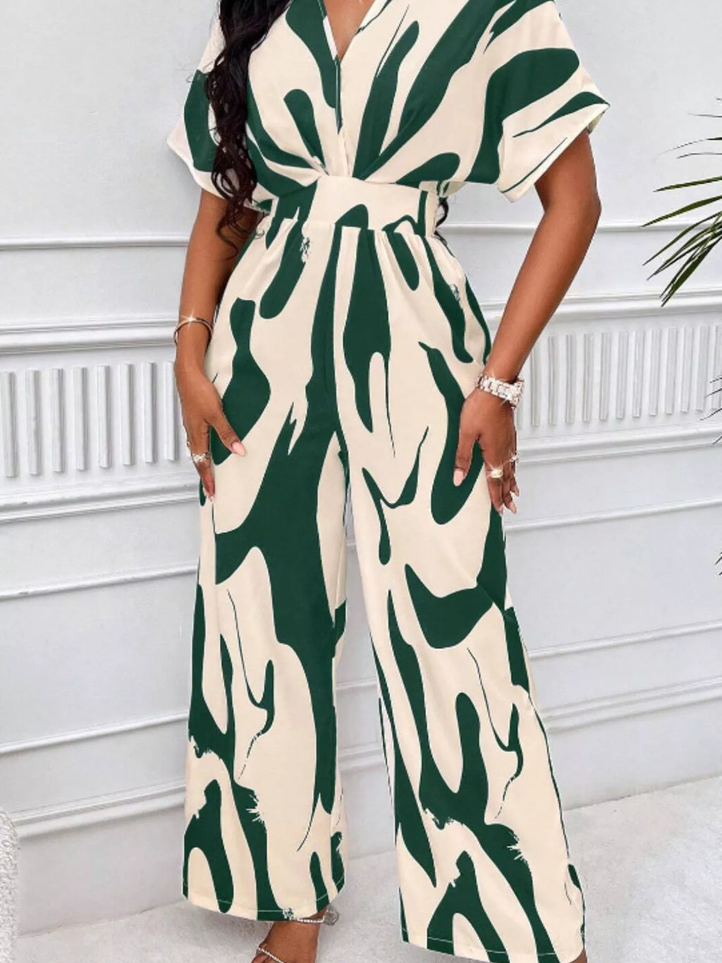 Abstract Print Wide-leg Jumpsuit (11)