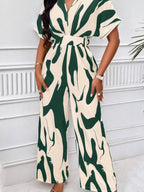 Abstract Print Wide-leg Jumpsuit (11)