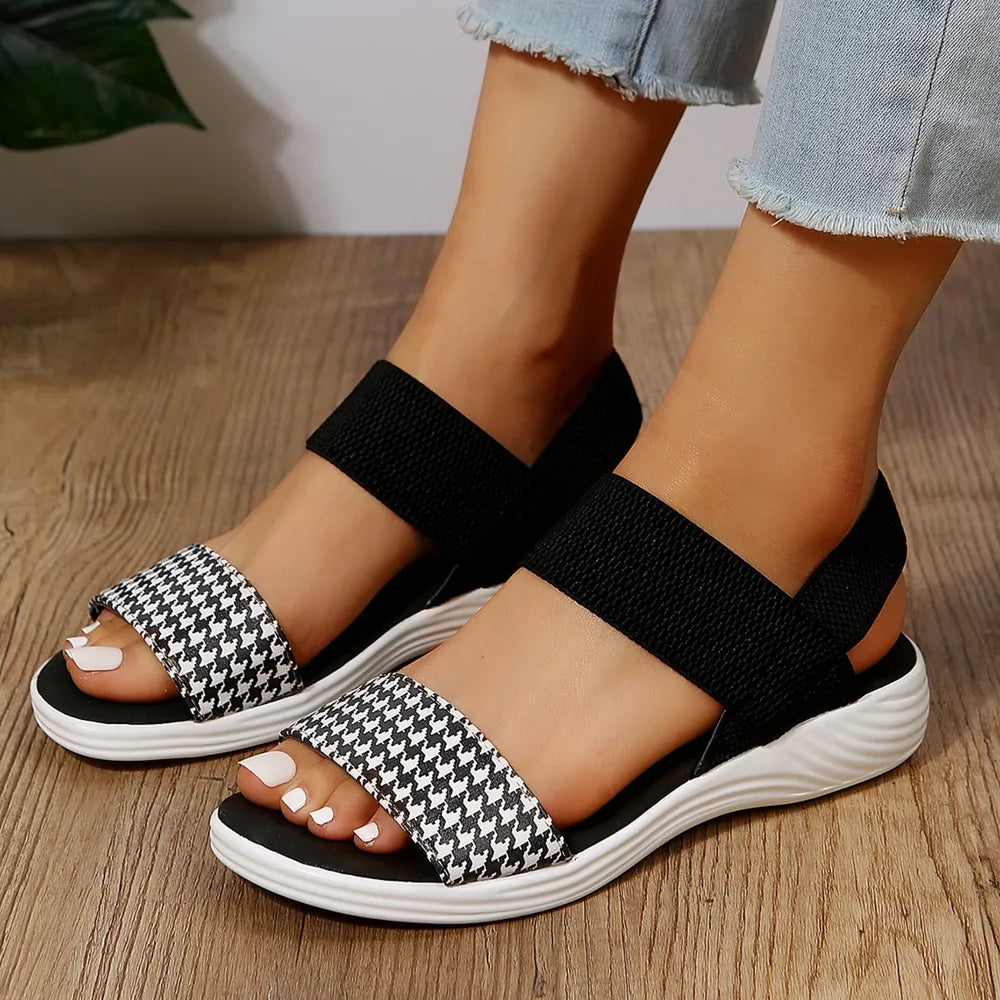 Pu Leather Open Toe Low Heel Sandals (11)
