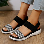 Pu Leather Open Toe Low Heel Sandals (11)
