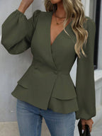 Surplice Balloon Sleeve Blouse (16)