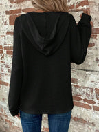 Waffle Knit Button Detail Hoodie (16)