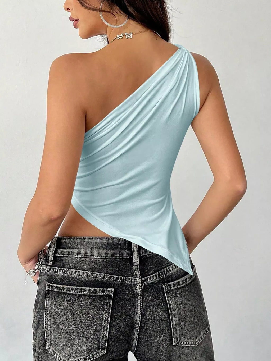 Asymmetrical One-shoulder Slim Fit Cami (3)