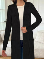 Ribbed Knit Open Front Cardigan (3)
