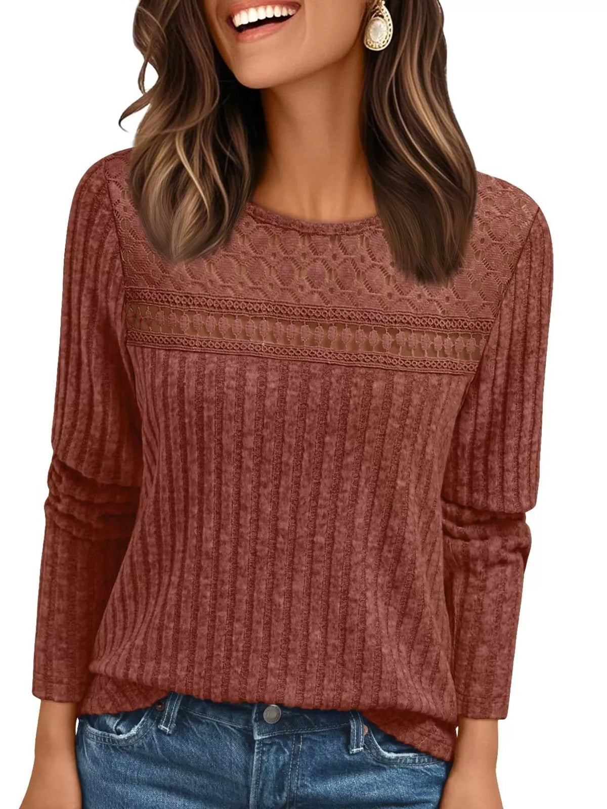 Ribbed Long Sleeve T-shirt (10)