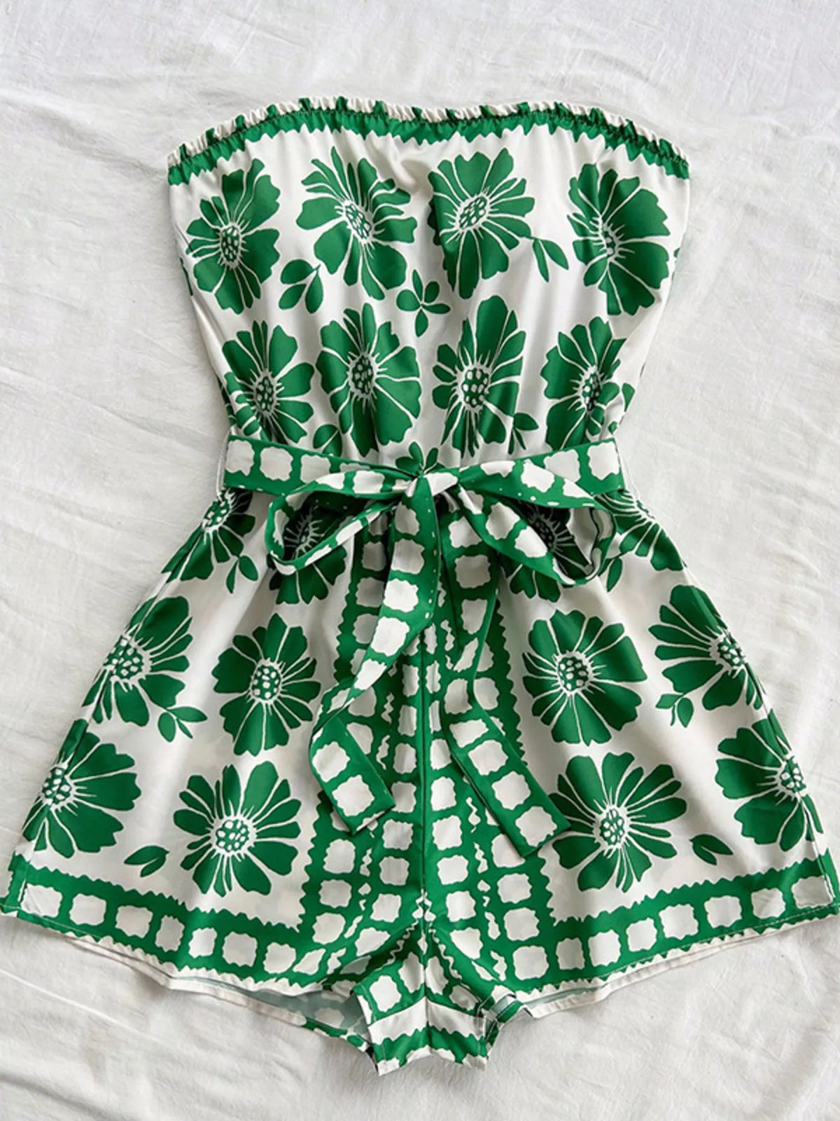 Strapless Tie Waist Romper (7)