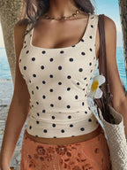 Polka Dot Scoop Neck Tank (3)