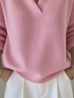 Full Size V-neck Long Sleeve Sweater Plus (6)