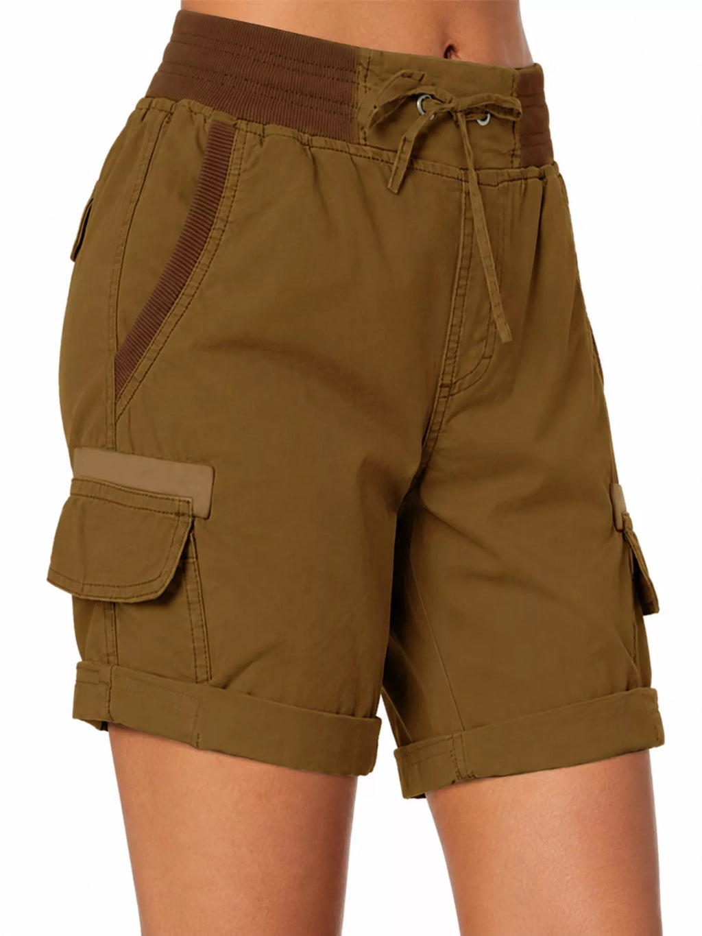 Full Size Drawstring Cargo Shorts Plus (29)