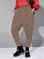 Loose Fit Harem Pants Pockets