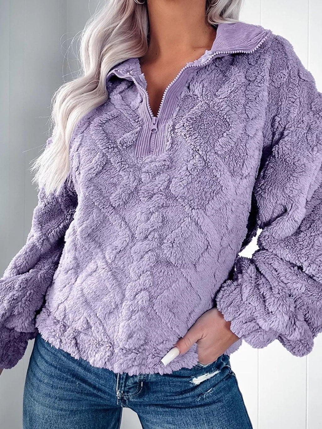 Cozy Fleece Quarter Zip Sweatshirt (13)