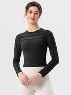 Round Neck Long Sleeve Active T-shirt (6)