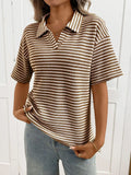 Striped Knit Short Sleeve Top