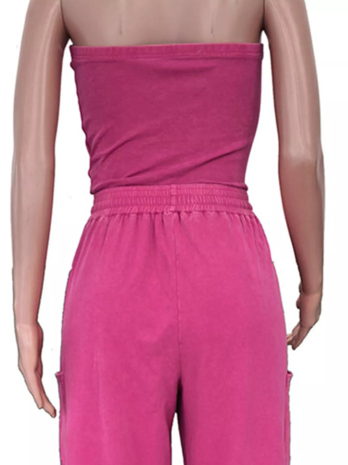 Drawstring Strapless Wide-leg Jumpsuit (4)