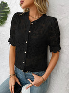 Button Down Half Sleeve Lace Shirt (16)