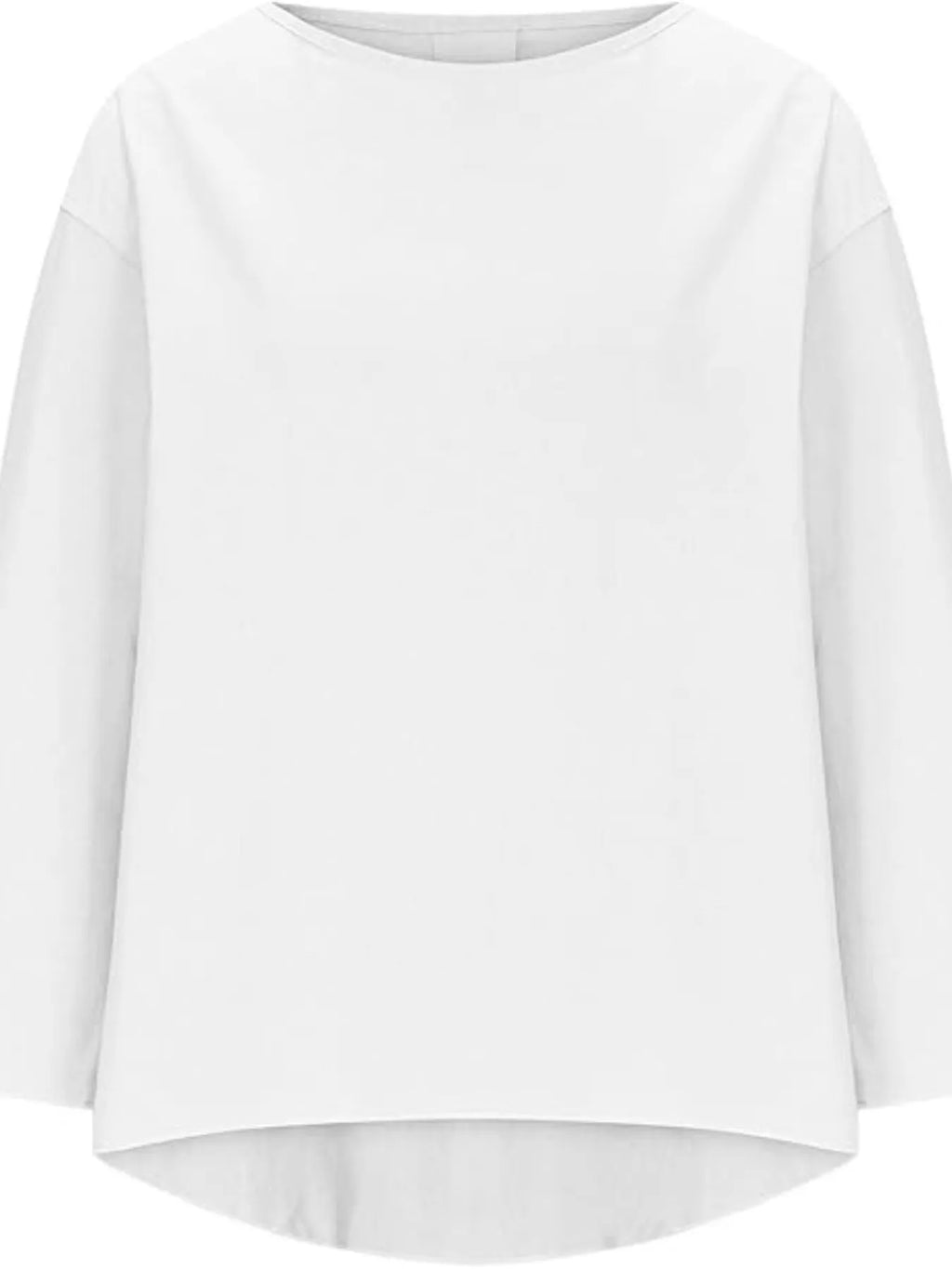 Full Size Round Neck Relaxed Fit Blouse Plus (7)