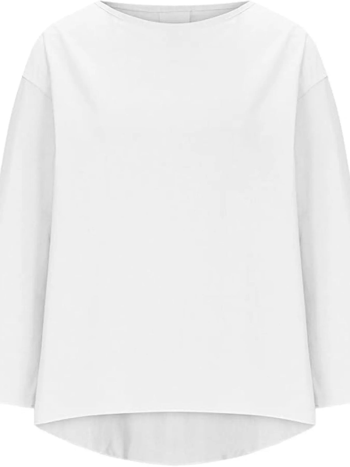 Full Size Round Neck Relaxed Fit Blouse Plus (7)