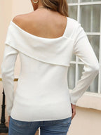 Asymmetrical One Shoulder Knit Top (2)