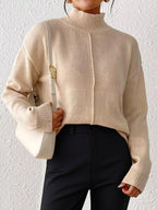 Turtleneck Dropped Shoulder Sweater (4)