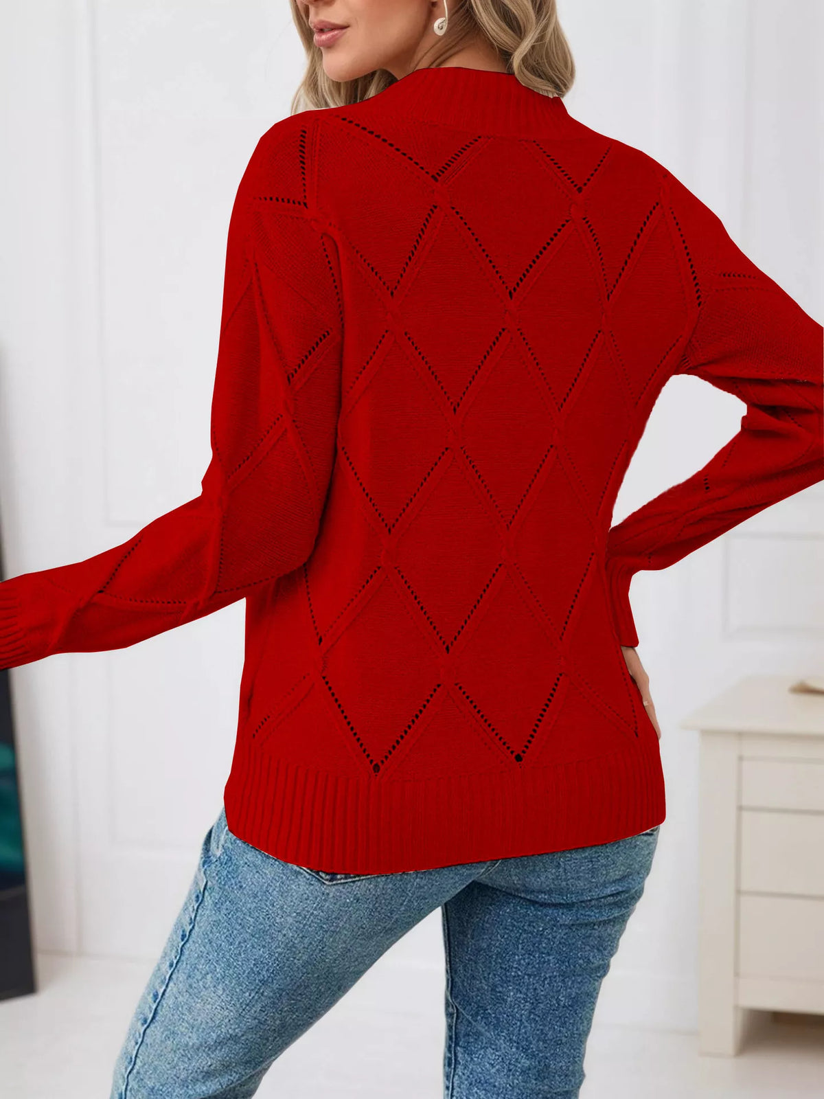 Long Sleeve Diamond Eyelet Knit Top (13)