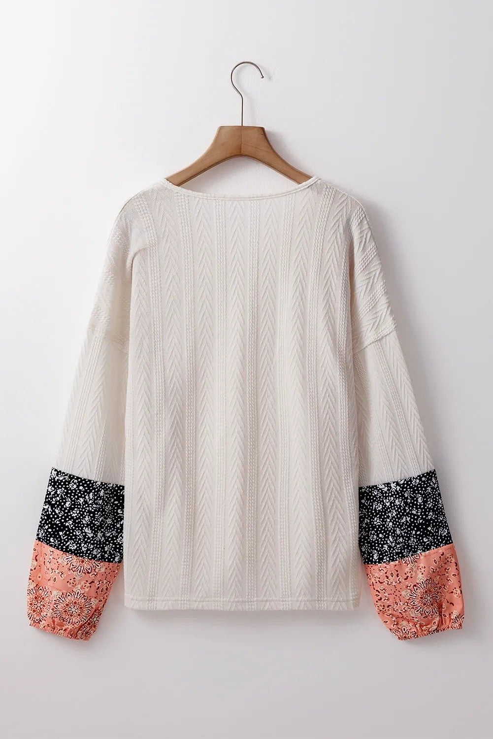 Block Tie Neck Long Sleeve Top (6)