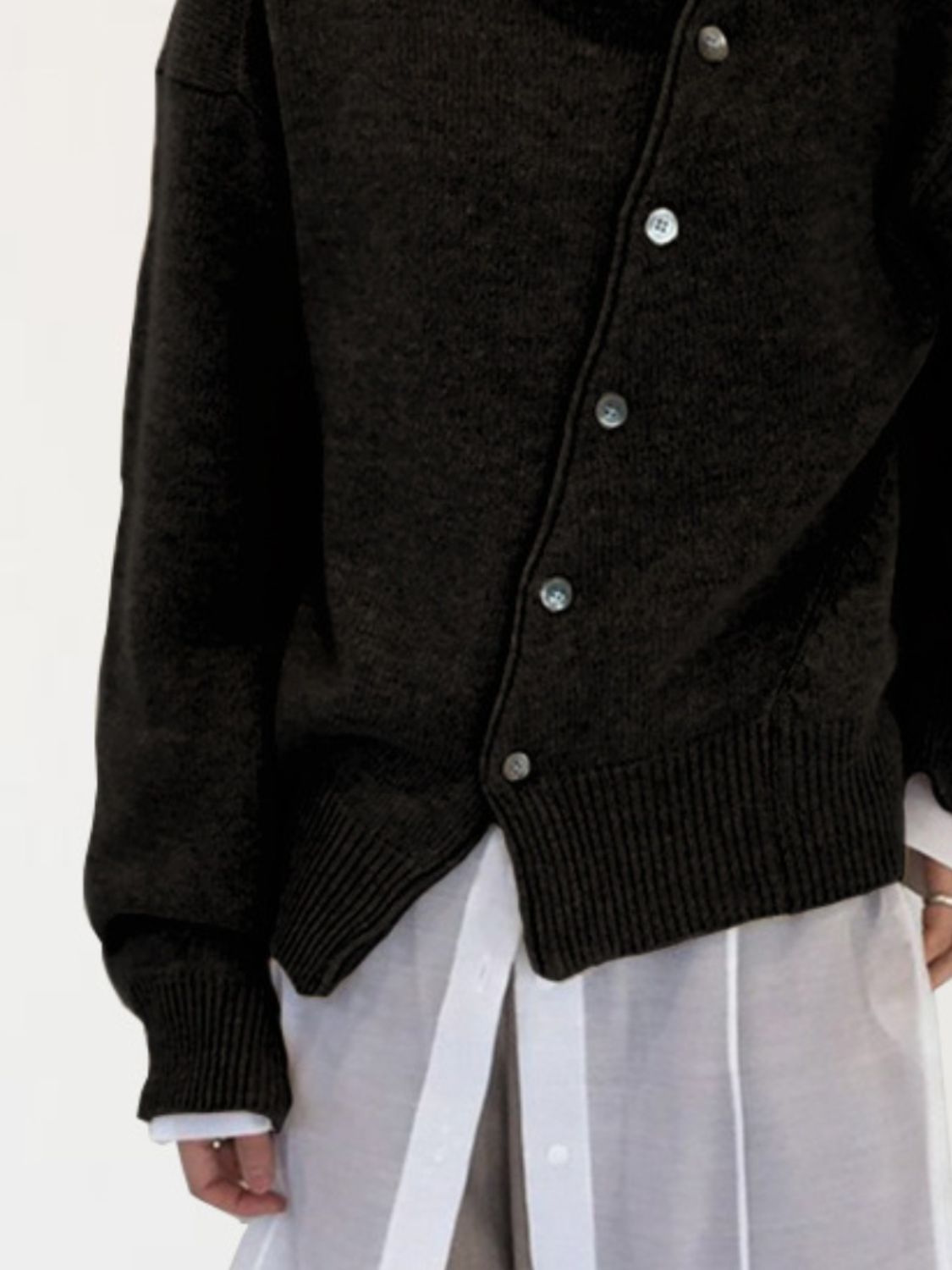 Dropped Shoulder Buttoned Cardigan (6)