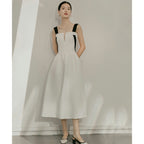 Mini French Dress Midi Party White photo 4