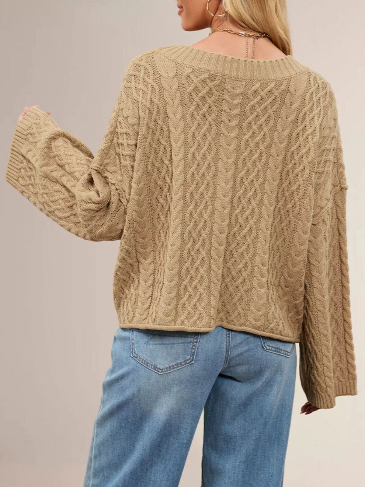 Cozy Cable Knit Cardigan Pockets (5)
