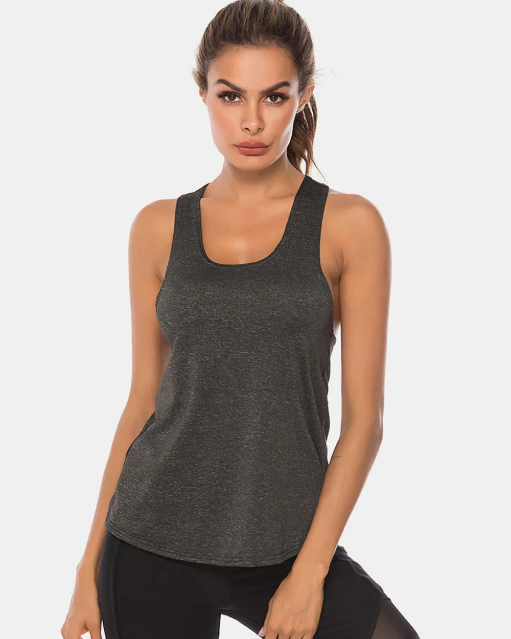 Full Size Scoop Neck Wide Strap Active Tank (4)