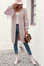 Fringe Sleeve Dropped Shoulder Cardigan (8)
