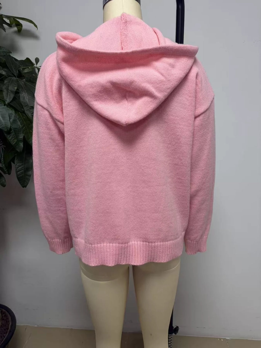 Zip-up Hooded Knit Cardigan (3)
