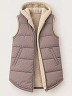Full Size Hooded Sherpa-lined Puffer Vest Coat Plus (24)