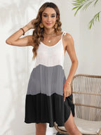 Block Spaghetti Strap Cover-up Dress (13)