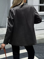 Lapel Collar Button Up Blazer (6)