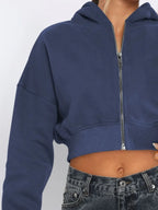Zip Up Long Sleeve Hooded Cropped Jacket (9)