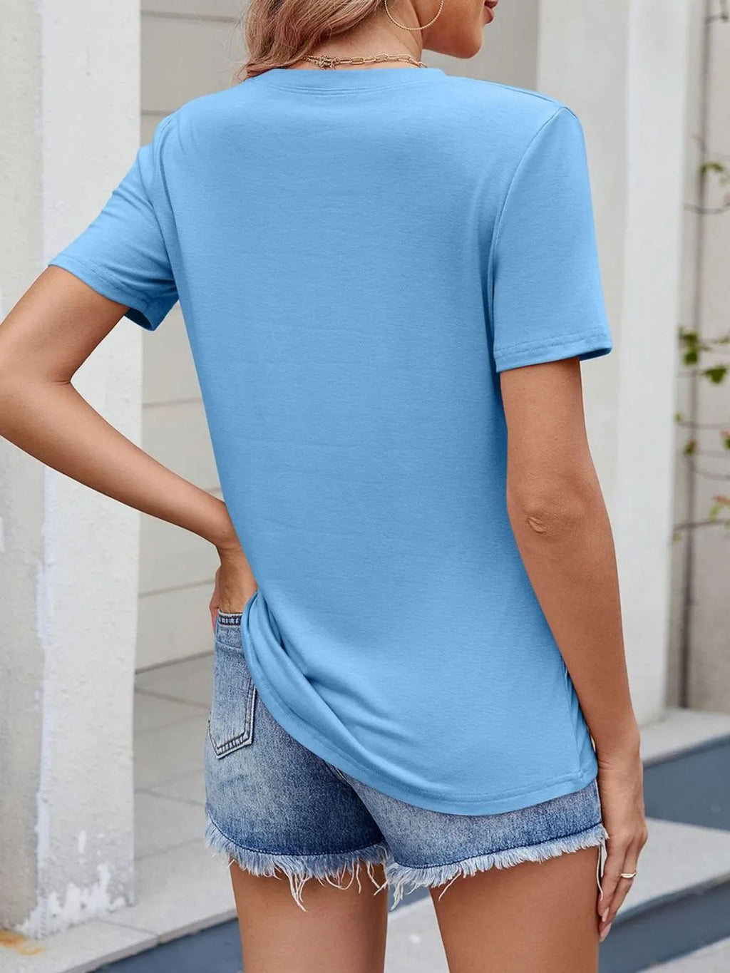 Round Neck Short Sleeve T-shirt (21)