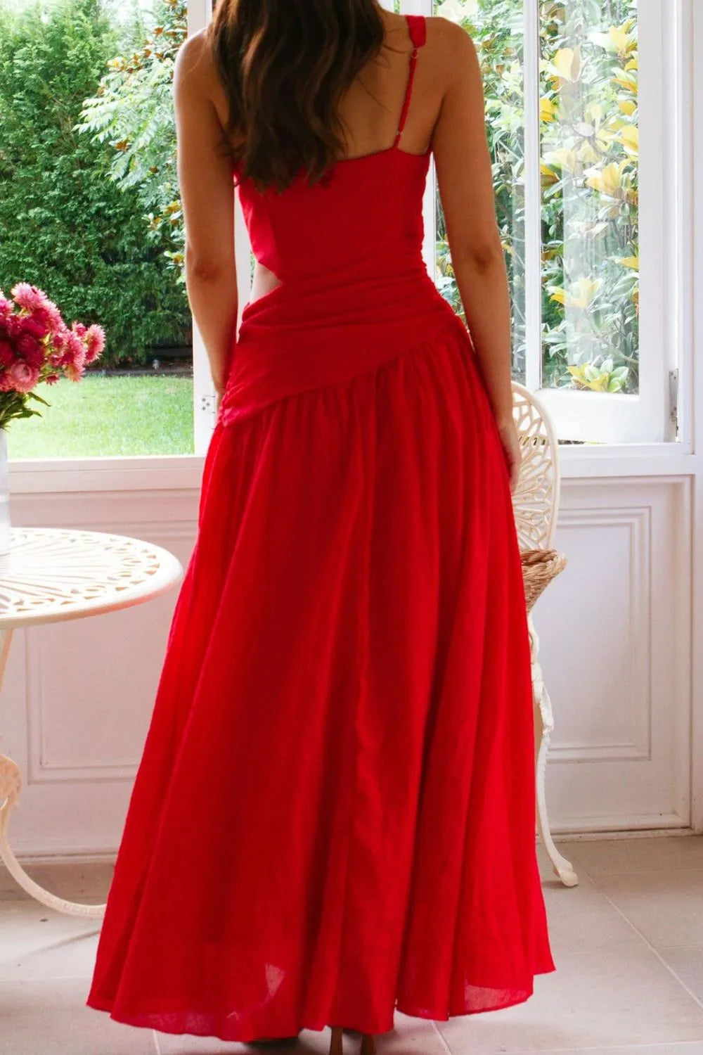 Cutout Back V-neck Dress (14)