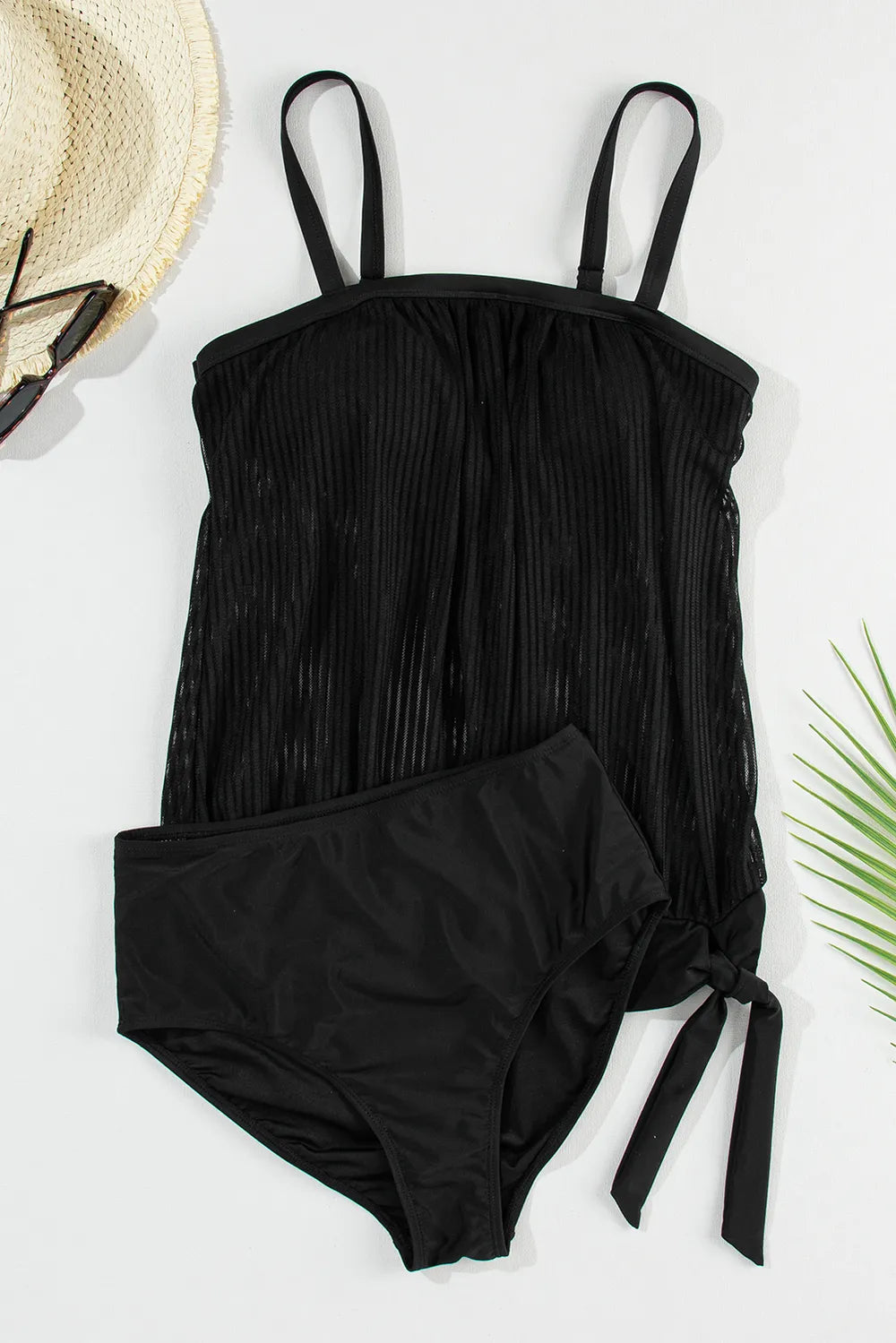 Square Neck Spaghetti Strap Tankini Set (10)