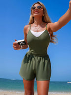 Block Adjustable Strap One-piece Swimsuit (10)