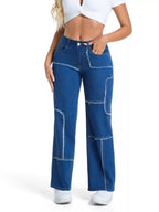 Frayed Edge Straight Leg Jeans (13)
